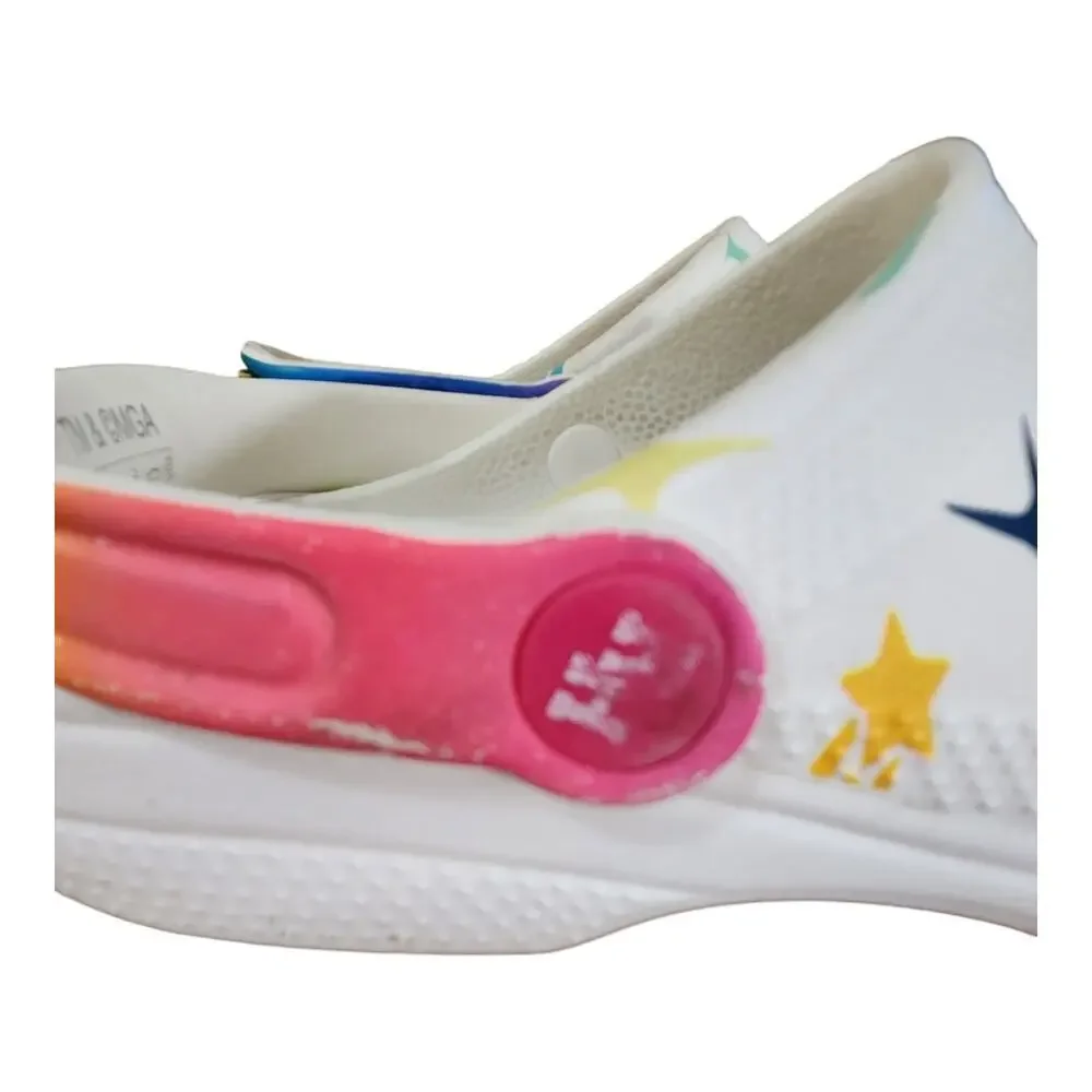 Crocs classic clog rainbow high white size J3